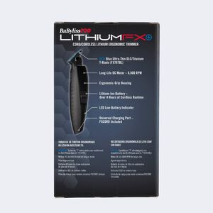 BaBylissPRO® LithiumFX+ Matte Black Cord/Cordless Lithium Ergonomic Trimmer, , hi-res